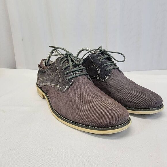 Steve Madden Stoker Oxford Shoes Mens Size 9 Gray Canvas - Picture 1 of 10